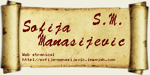 Sofija Manasijević vizit kartica